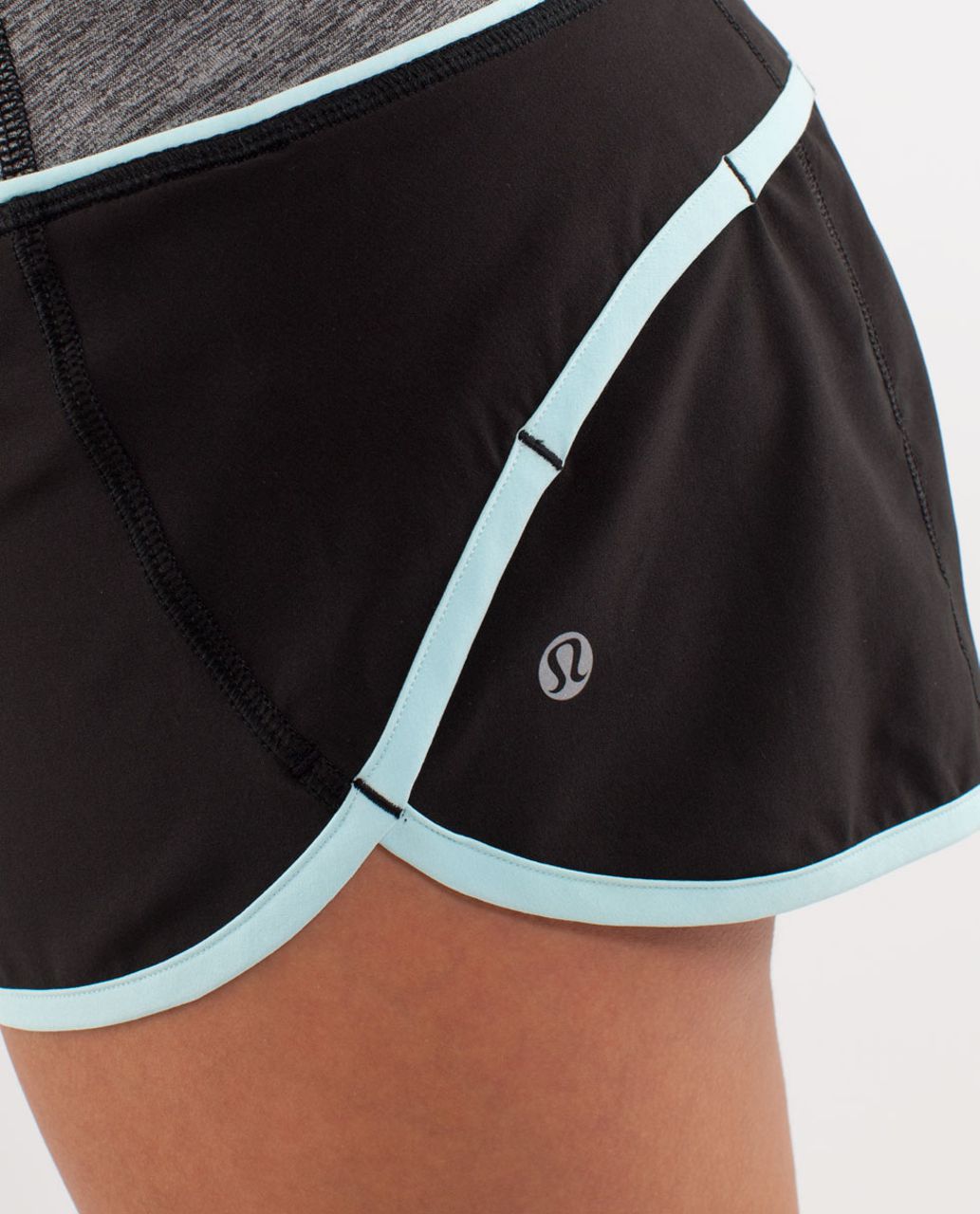 Lululemon Run:  Speed Short - Black / Aquamarine