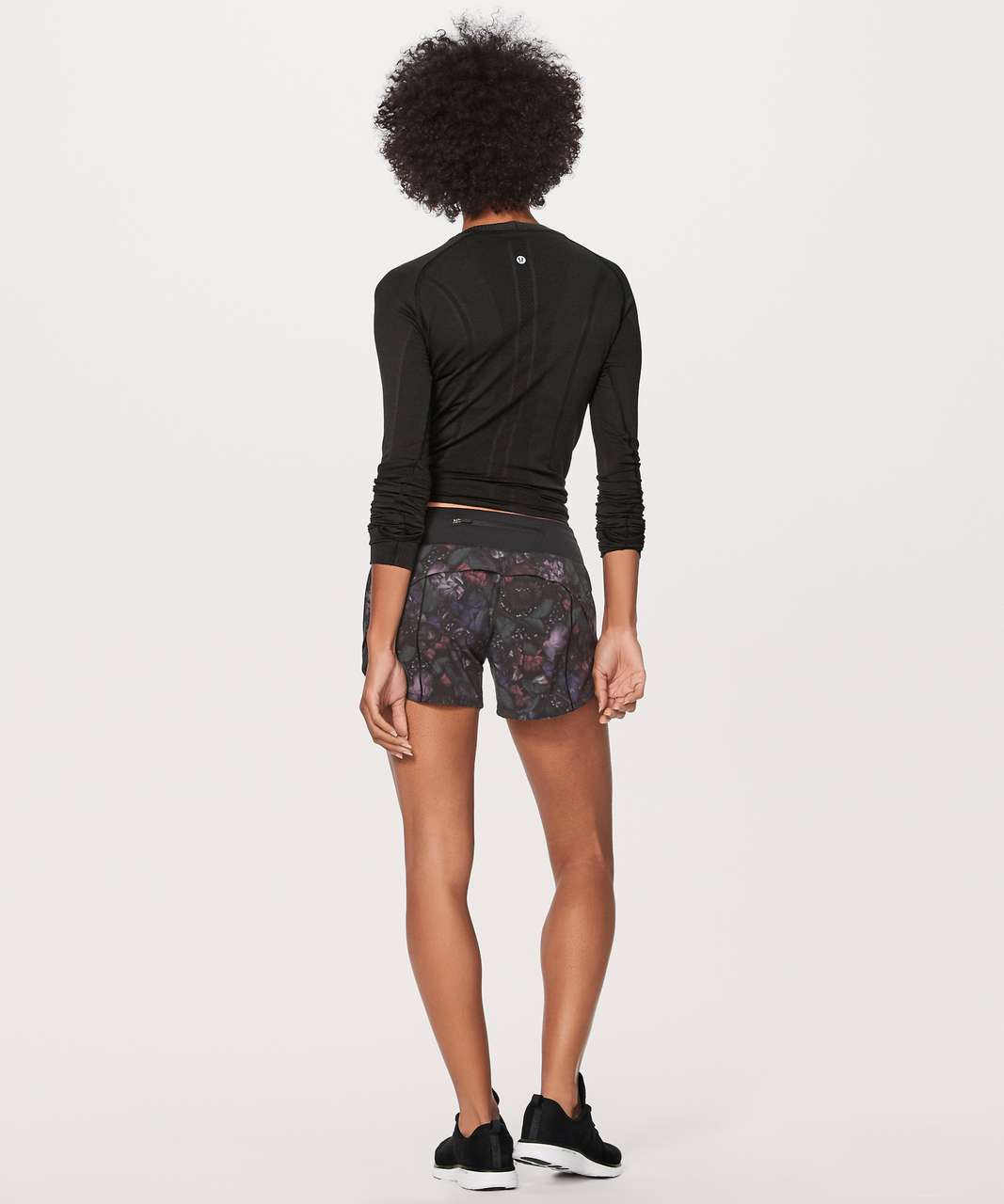 Lululemon Speed Up Short (Long 4") - Frozen Flourish Multi / Black