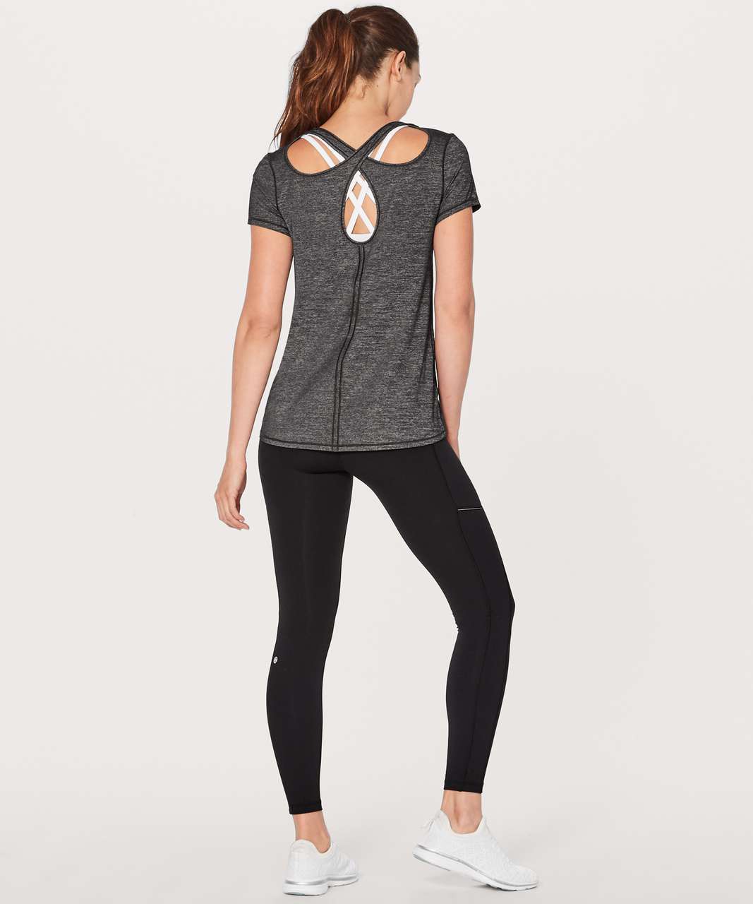 Lululemon Extra Mile Short Sleeve - Heathered Black