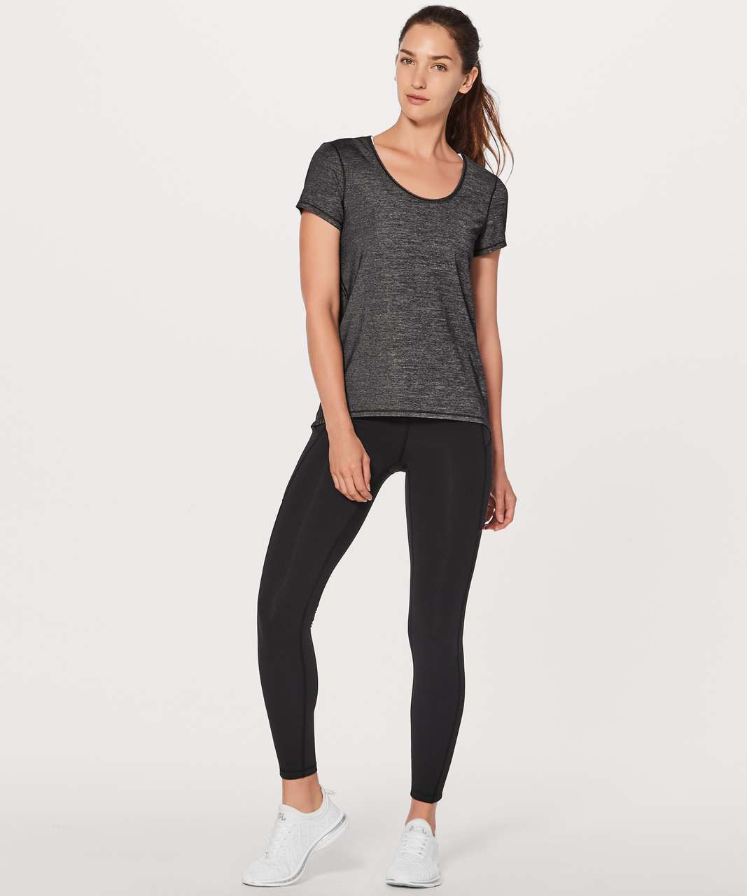 Lululemon Extra Mile Short Sleeve - Heathered Black