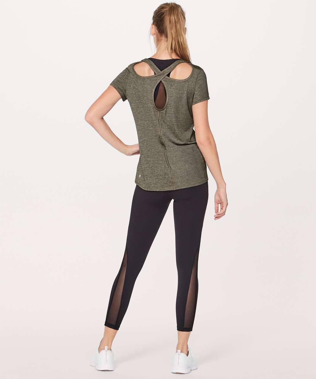 Lululemon Extra Mile Short Sleeve - Heathered Dark Olive