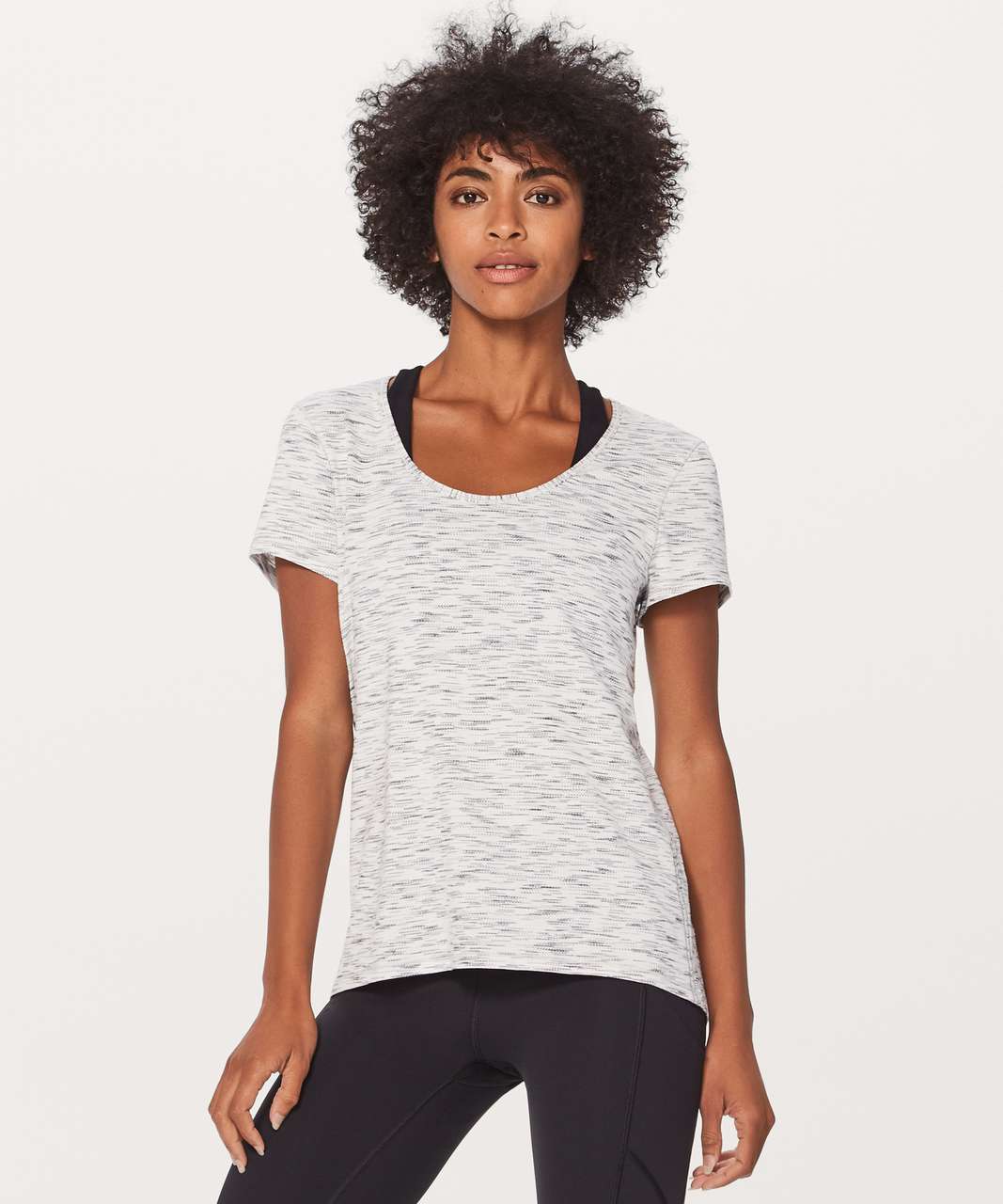 Lululemon Extra Mile Short Sleeve - Tiger Space Dye Black White