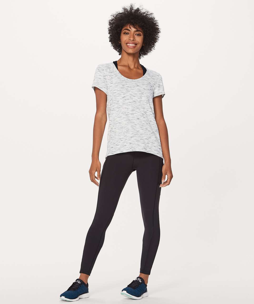 Lululemon Extra Mile Short Sleeve - Tiger Space Dye Black White