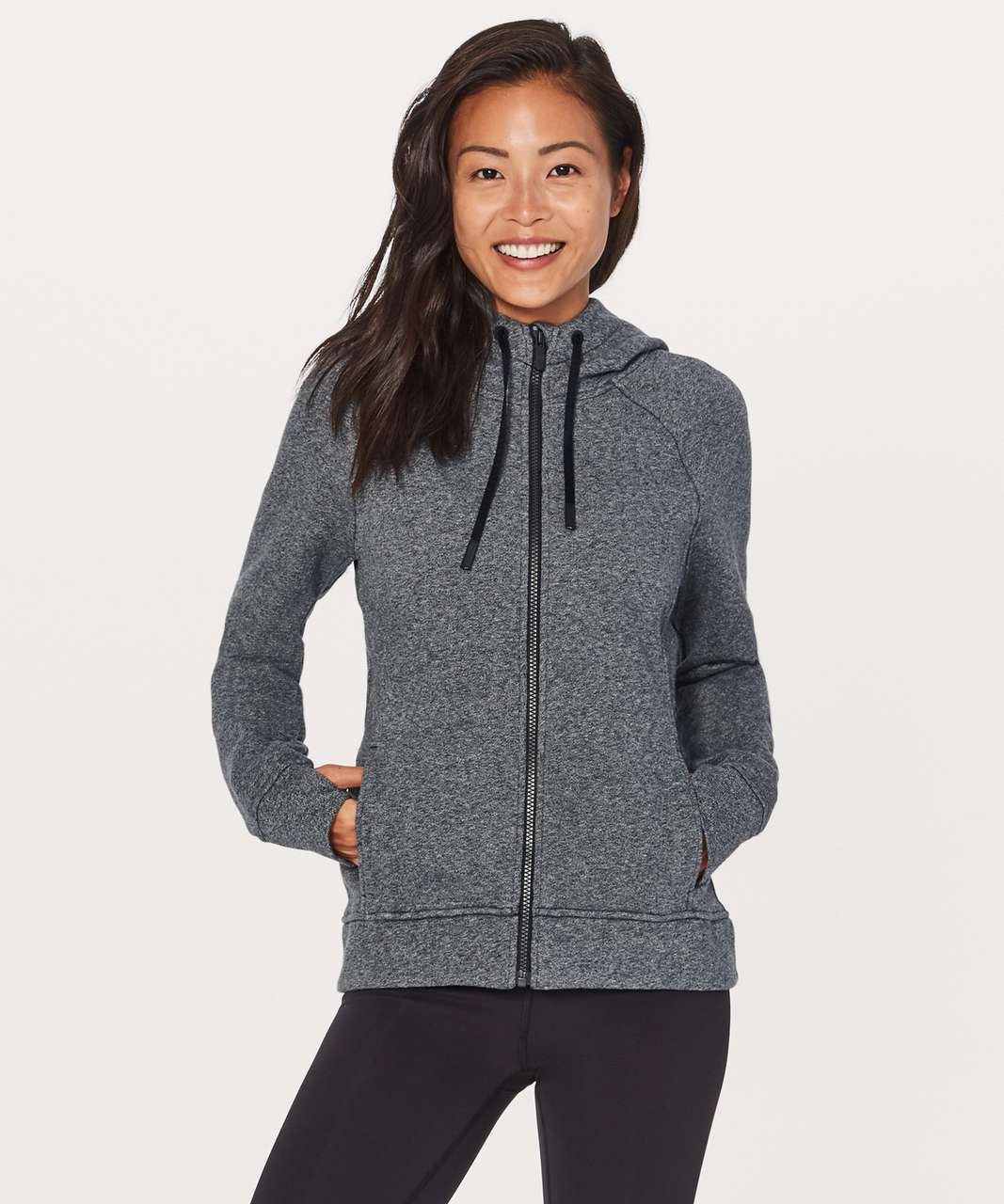 Lululemon Warm For Winter Jacket - Heathered Speckled Black / Black