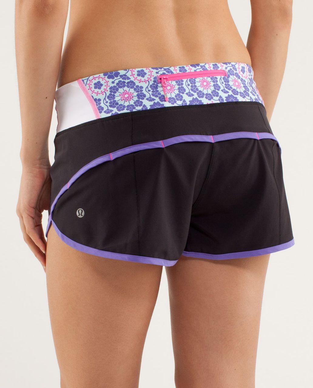 Lululemon Run:  Speed Short - Black / Power Purple / Quilt Summer13 1