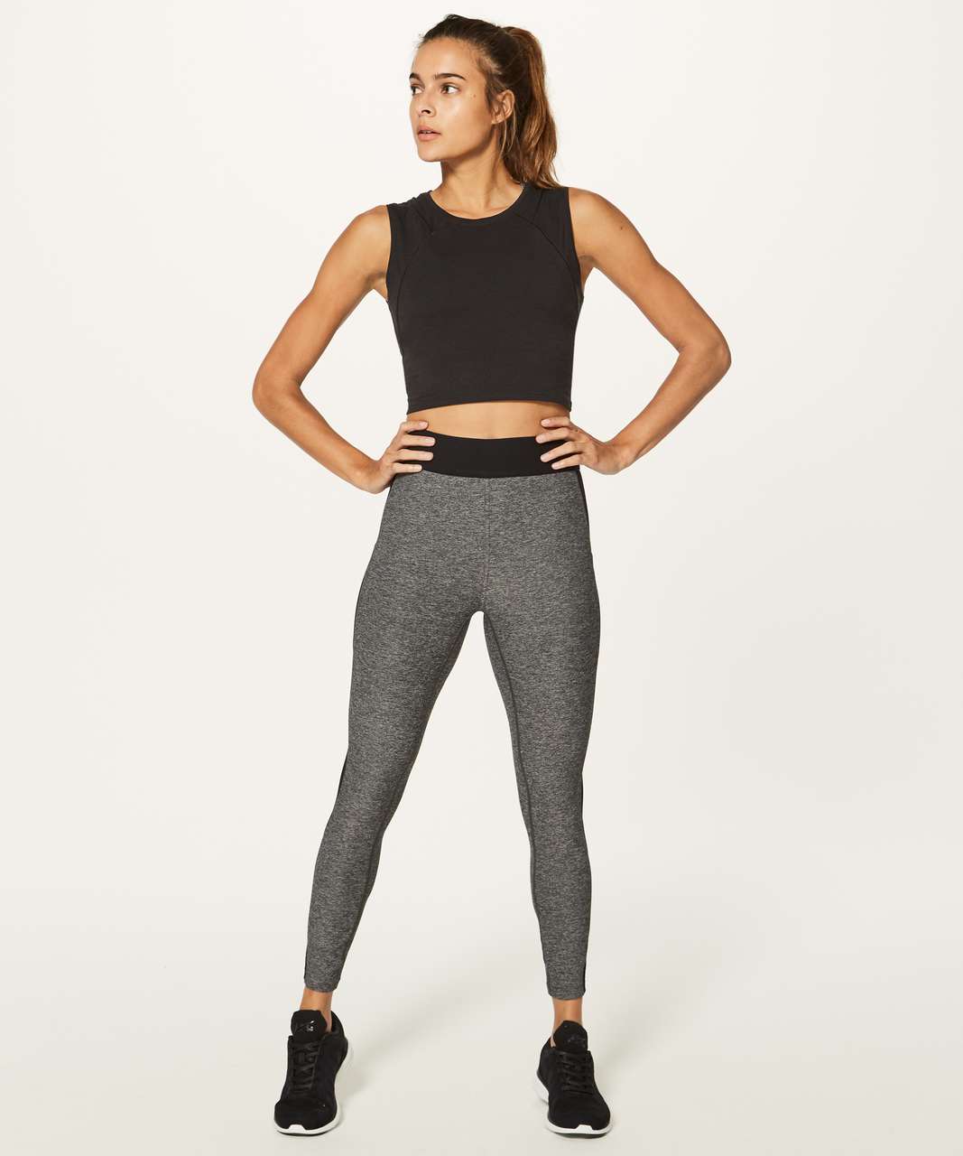 Lululemon Line Up Crop Tank - Black - lulu fanatics