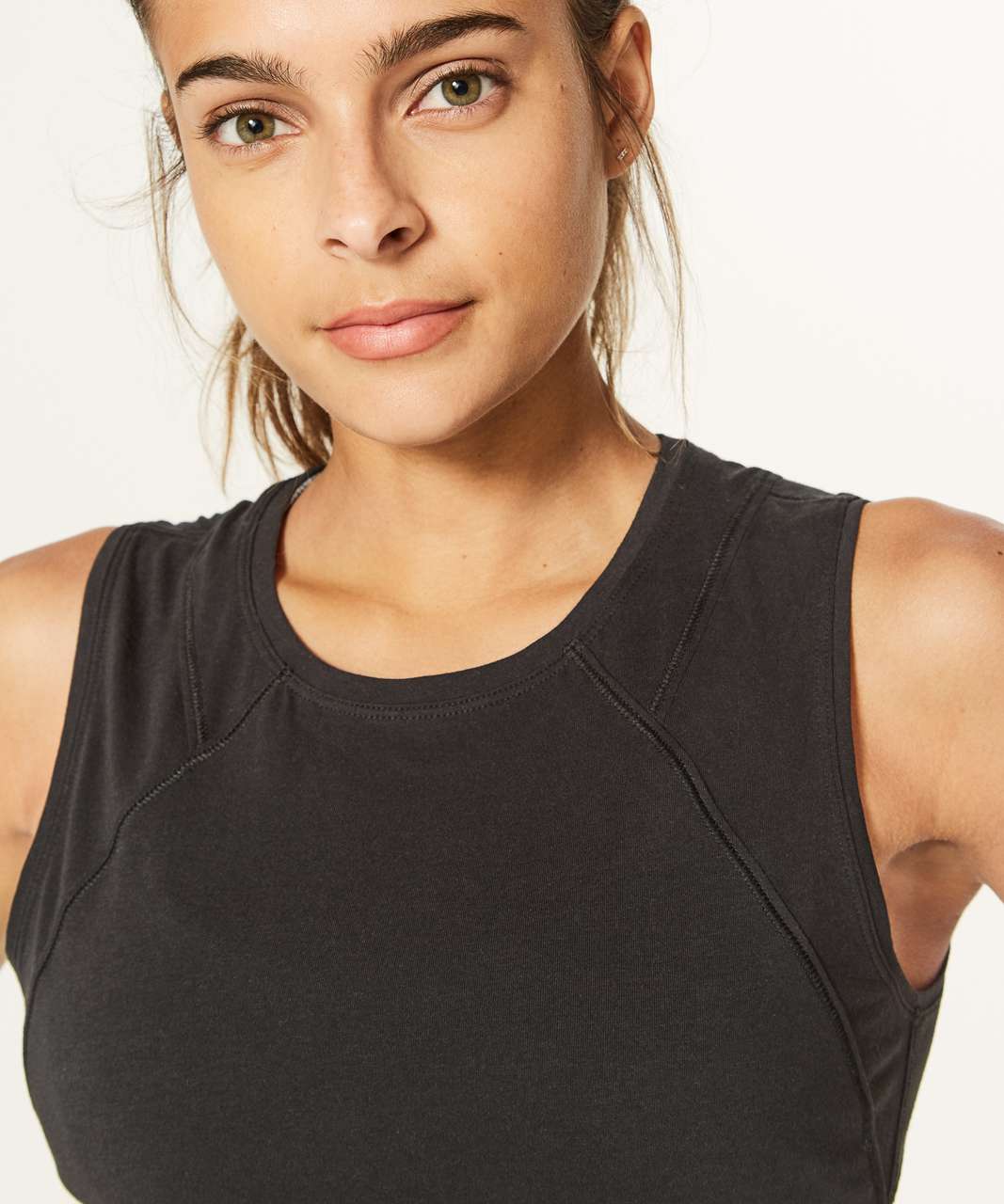 Lululemon Line Up Crop Tank - Black - lulu fanatics