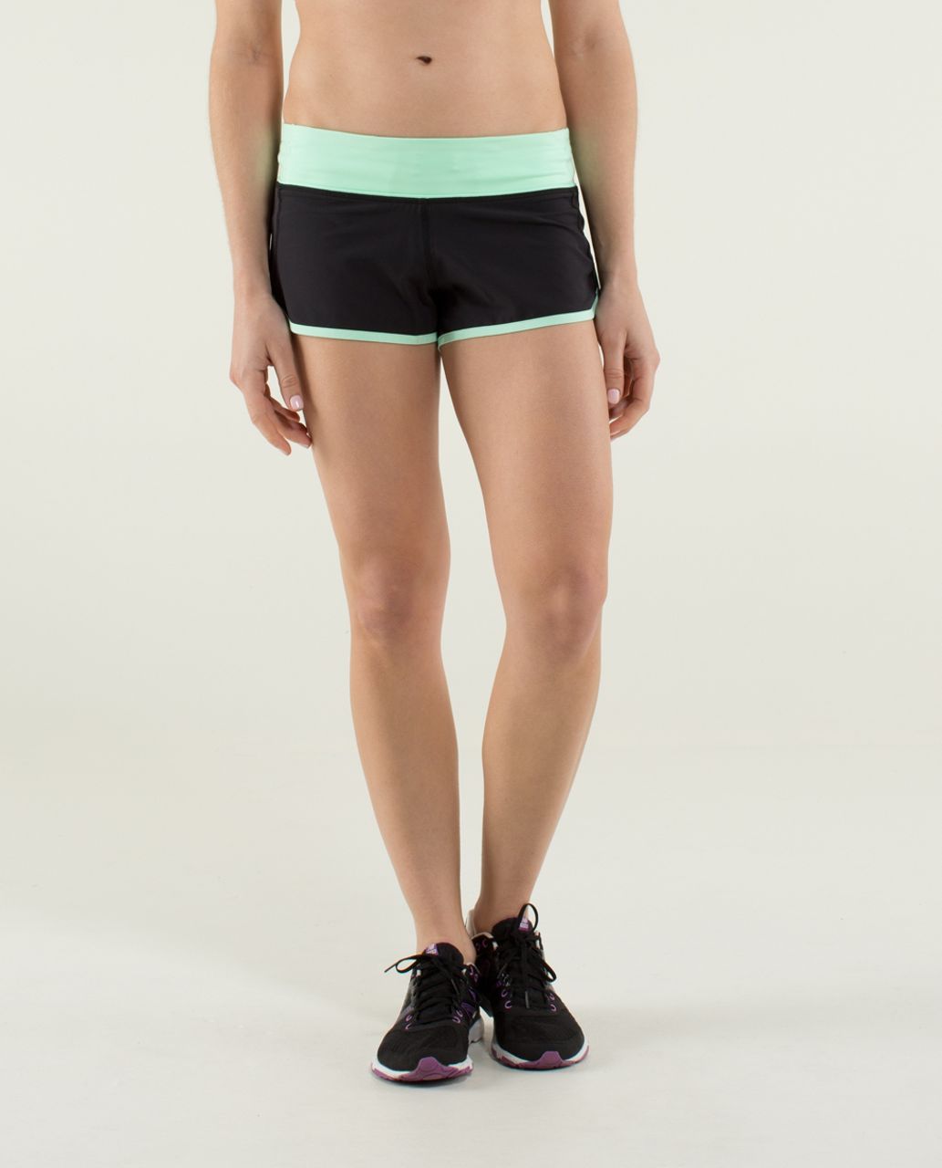 Lululemon Run: Speed Short *4-way Stretch - Black / Fresh Teal - lulu  fanatics