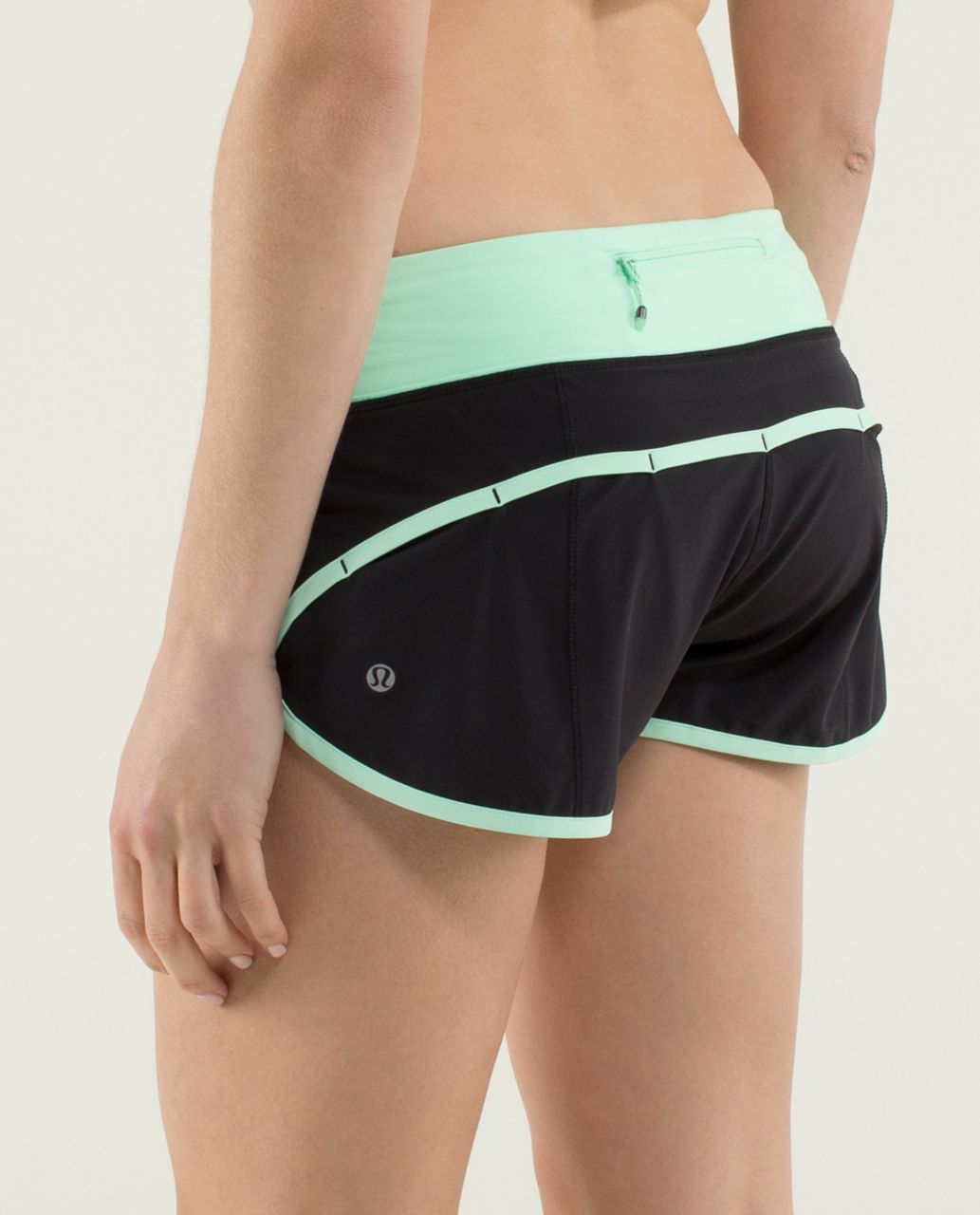 Lululemon Run:  Speed Short *4-way Stretch - Black / Fresh Teal