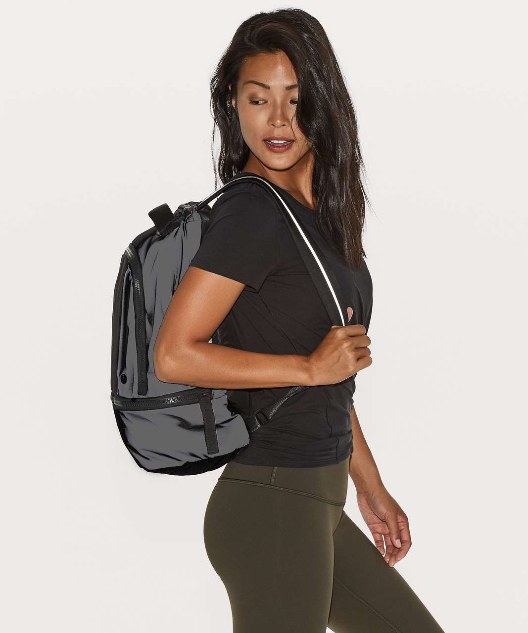 Lululemon City Adventurer Backpack (Reflective Mesh 21L) - Silver Reflective / Black