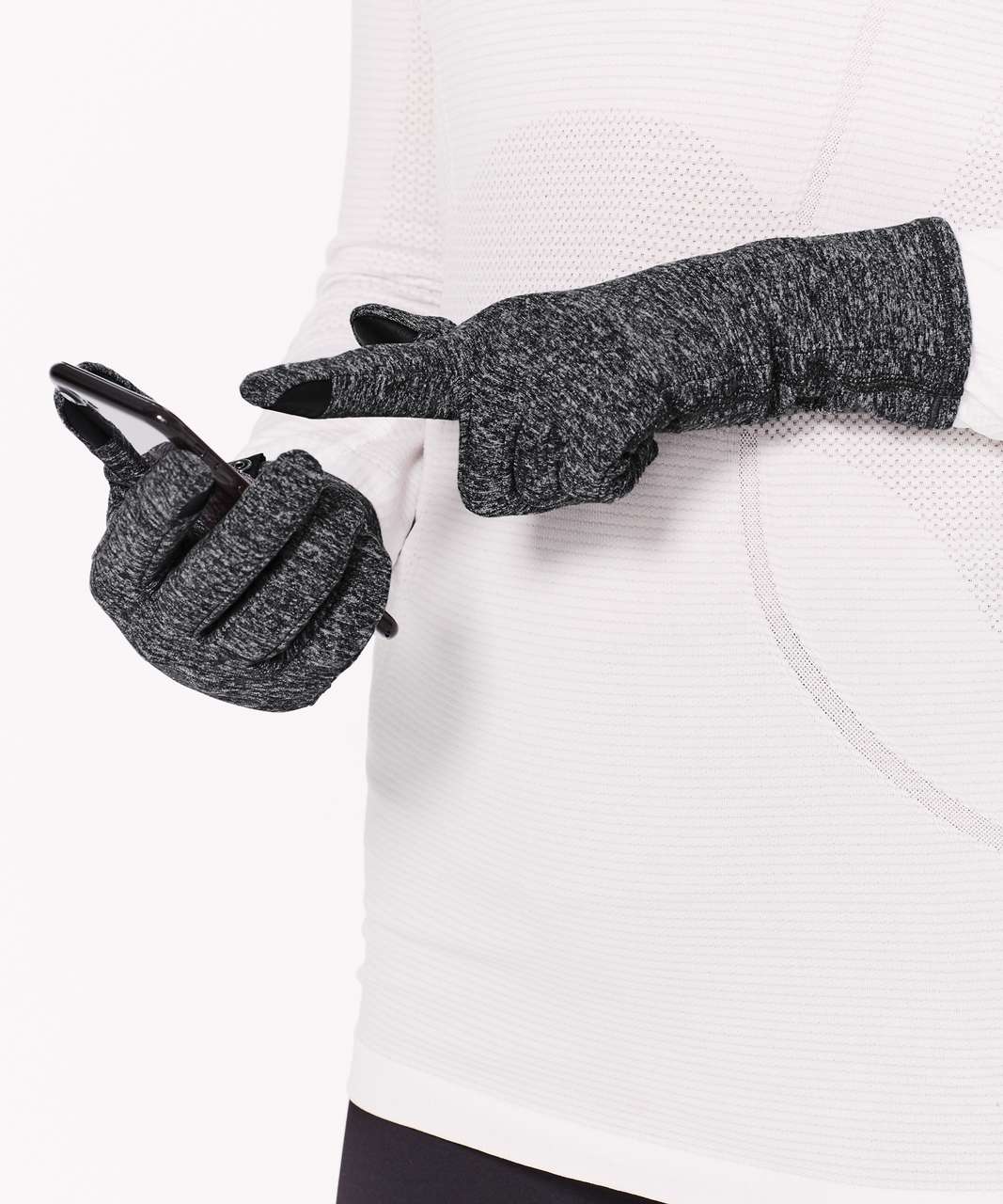 Lululemon Run It Out Gloves (Special Edition) - Reconnect Heathered Black Silver Reflective