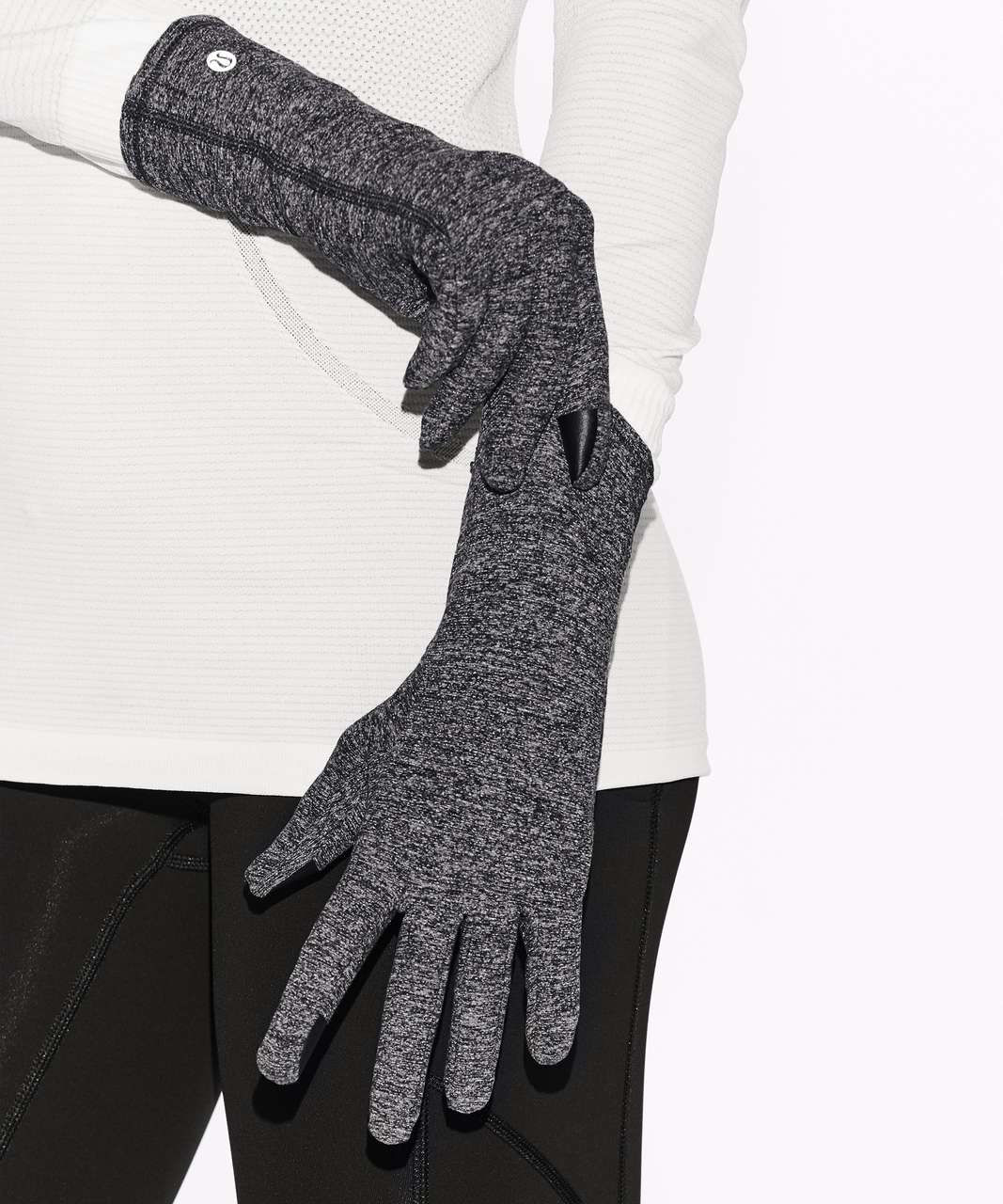 Lululemon Run It Out Gloves (Special Edition) - Reconnect Heathered Black Silver Reflective