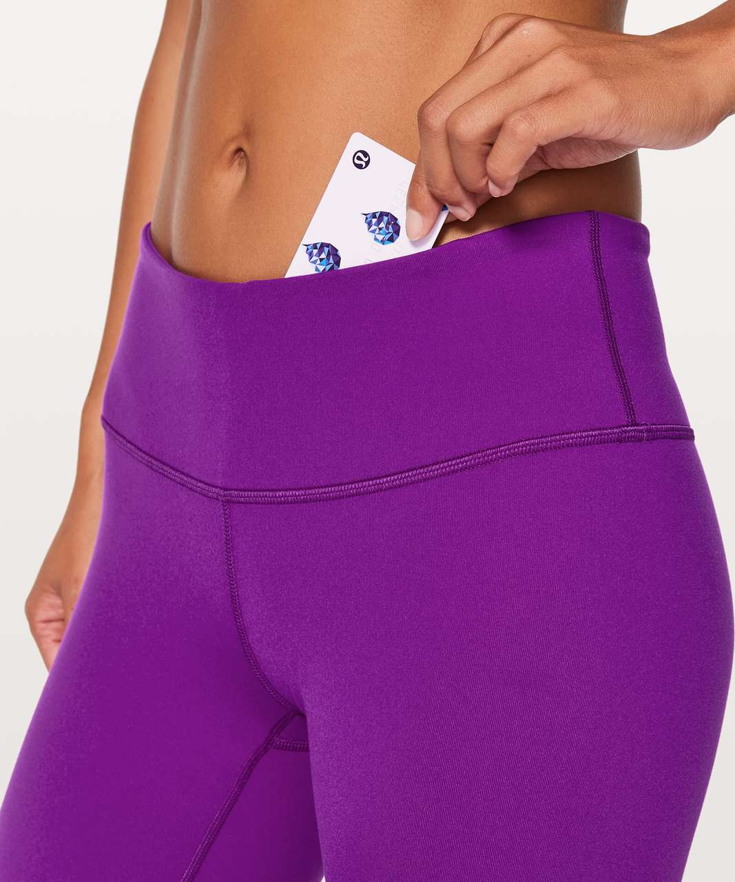 Lululemon Womens Fold Over Waist Leggings Size 10 Dusty Purple Cropped  Stretch
