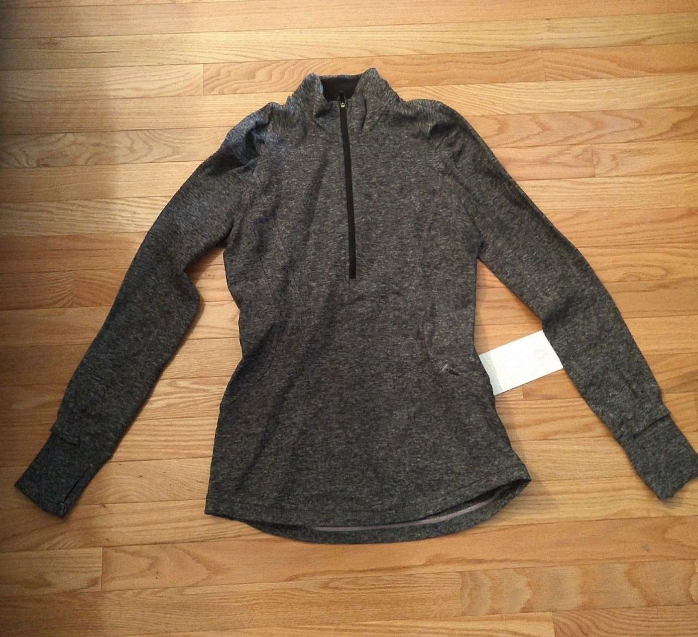 Lululemon Extra Mile 1/2 Zip *Reflective - Heathered Black / Reflective ...