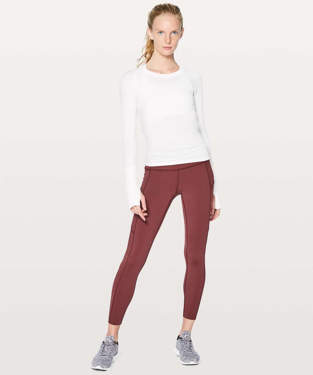 Lululemon Fast & Free 7/8 Tight II *Nulux 25" - Garnet