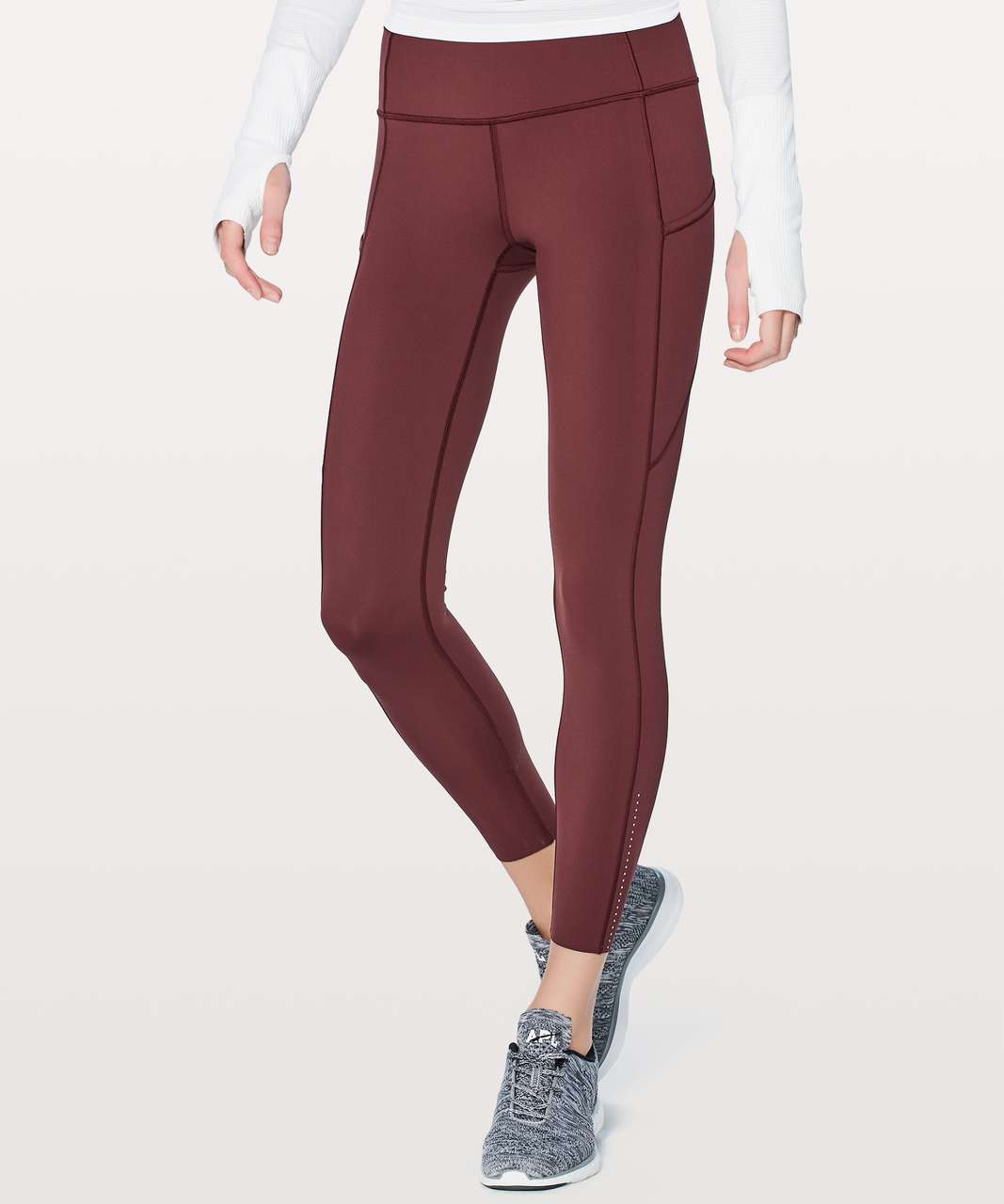 Lululemon Fast & Free 7/8 Tight II *Nulux 25 - Garnet - lulu fanatics