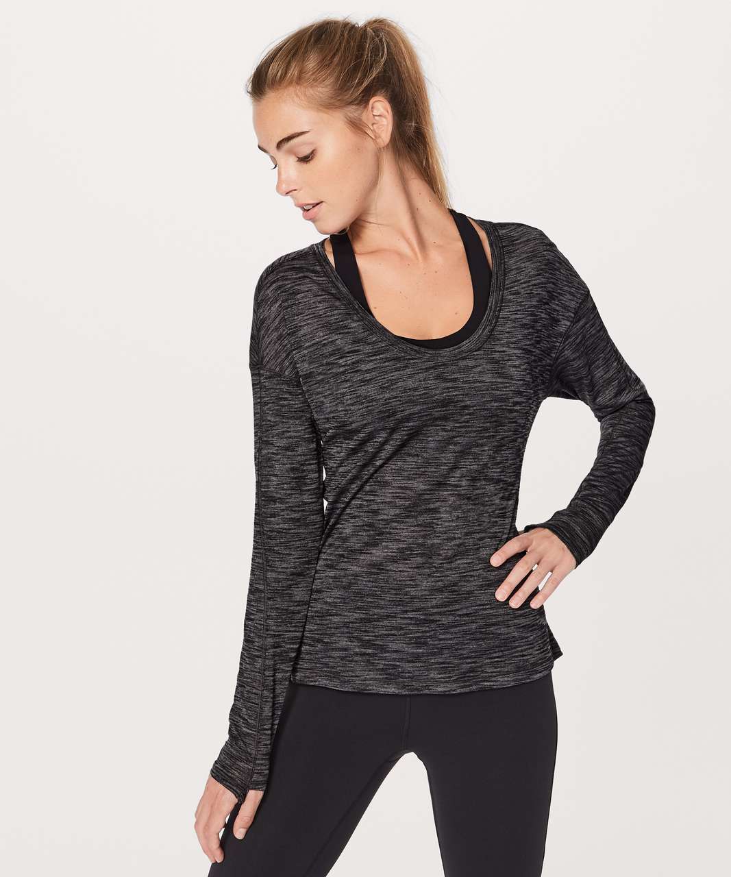 Lululemon Meant To Move Long Sleeve - Heathered Black (First Release)