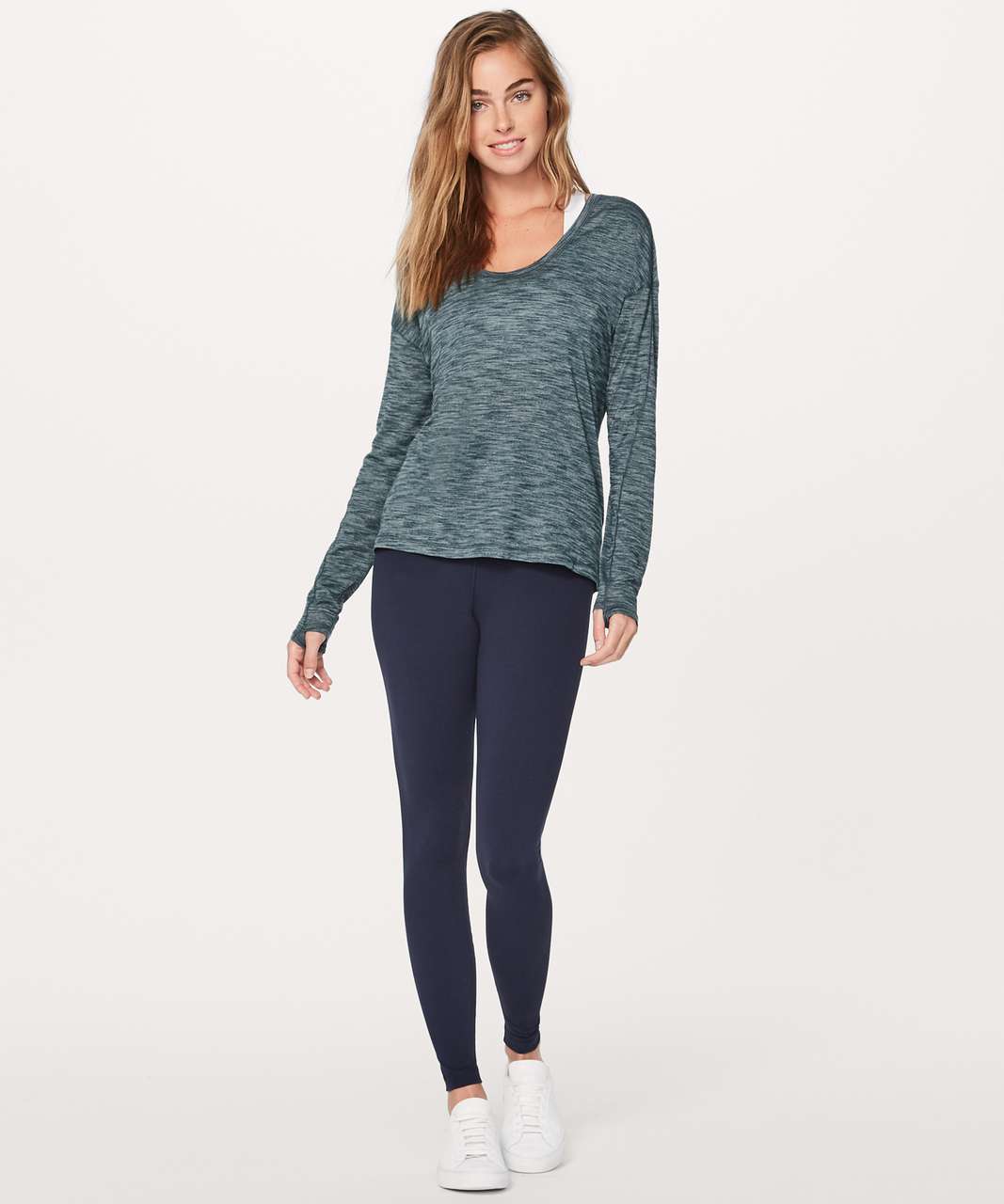 Lululemon Meant To Move Long Sleeve - Heathered Submarine