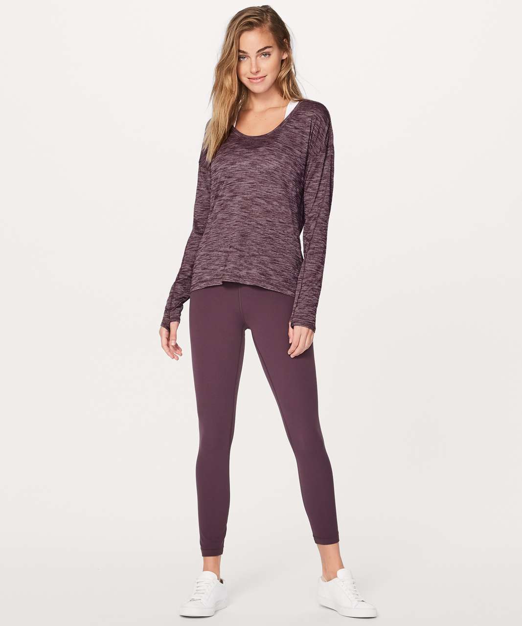 Lululemon Meant To Move Long Sleeve - Heathered Black Cherry