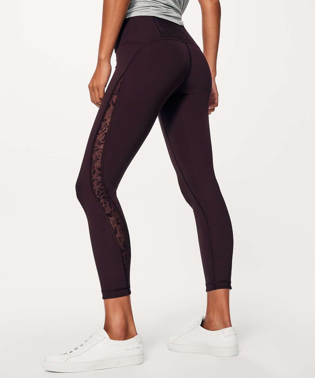 Lululemon Meant To Move 7/8 Tight (25") - Black Cherry / Flocked Floral Black Cherry Black Cherry