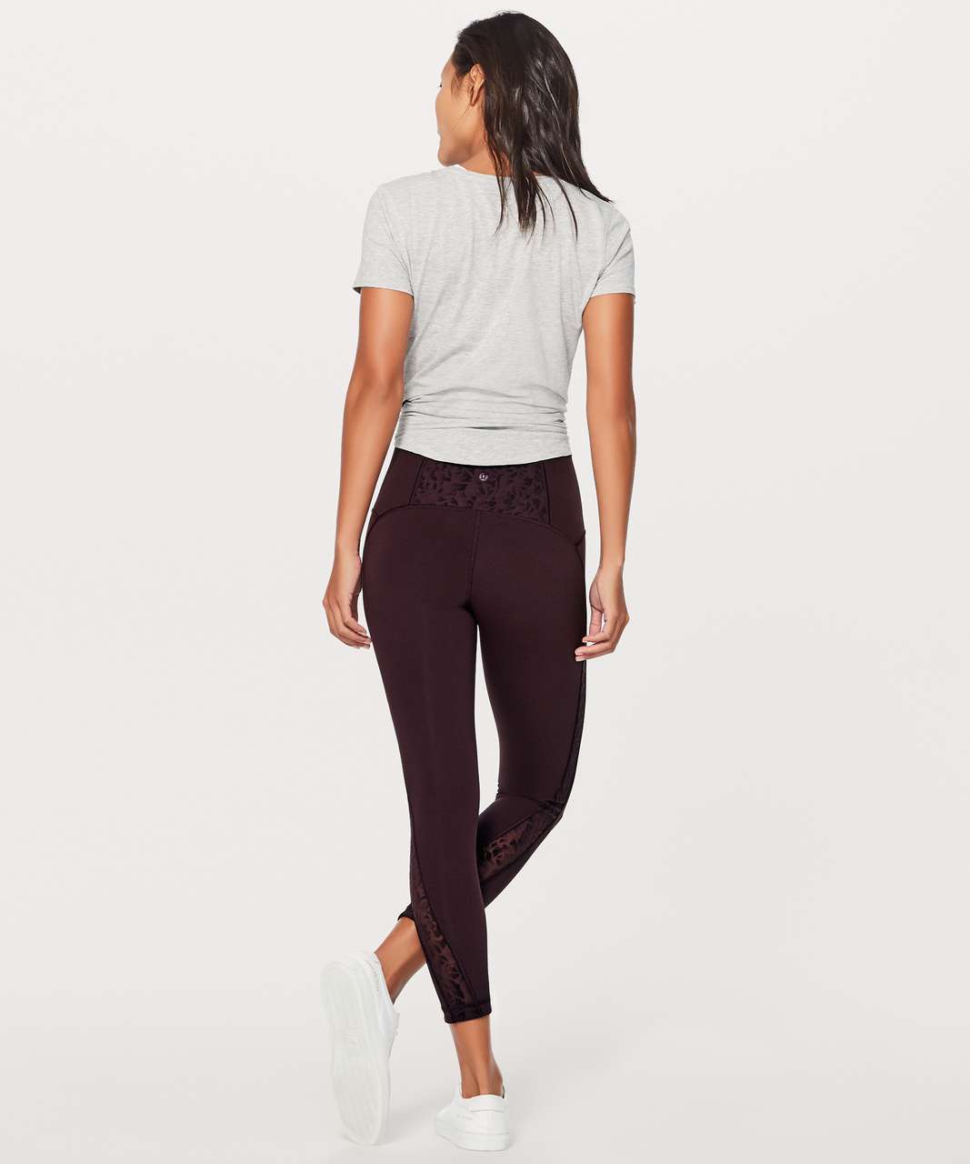 Lululemon Meant To Move 7/8 Tight (25") - Black Cherry / Flocked Floral Black Cherry Black Cherry