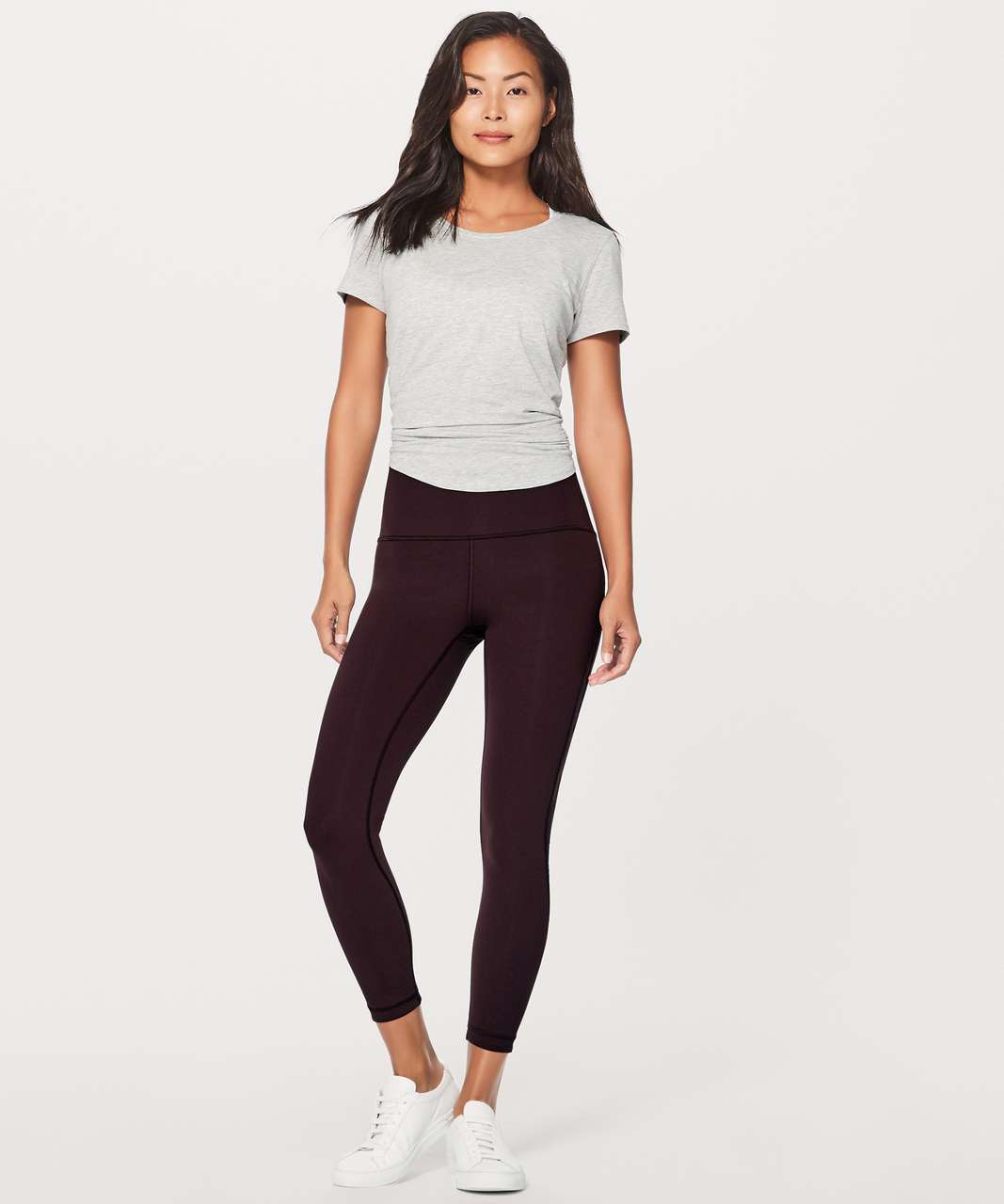 Lululemon Meant To Move 7/8 Tight (25") - Black Cherry / Flocked Floral Black Cherry Black Cherry