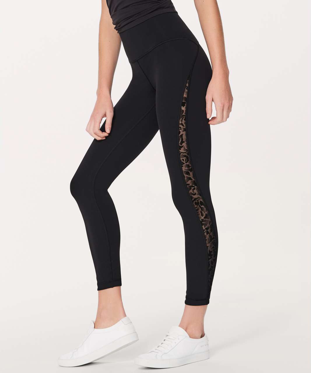 Lululemon Meant To Move 7/8 Tight (25) - Black / Flocked Floral Black Black  - lulu fanatics