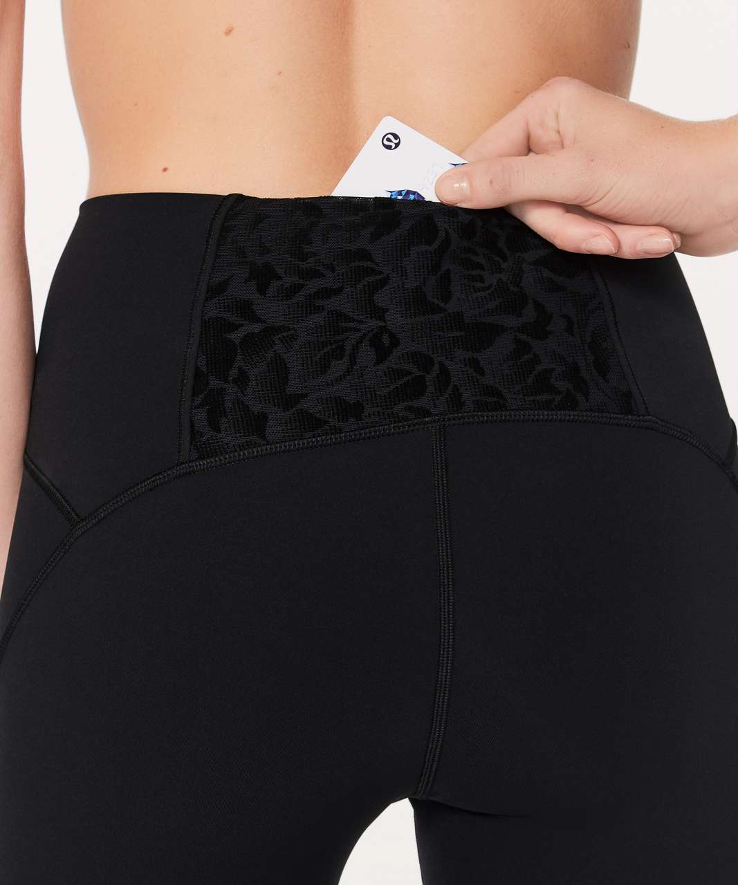 Lululemon Meant To Move 7/8 Tight (25") - Black / Flocked Floral Black Black