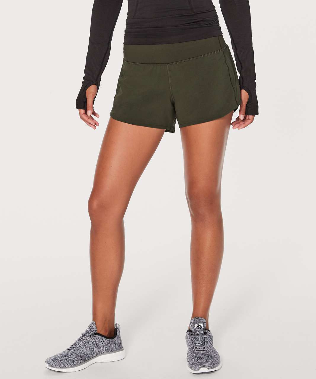 Lululemon Speed Up Short (Long 4) - Dark Olive - lulu fanatics