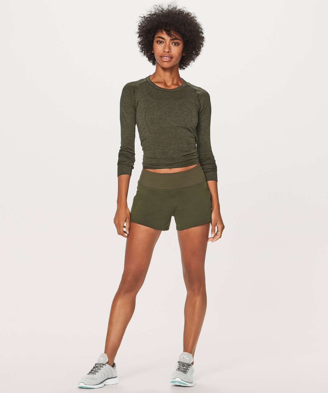 Lululemon Morning Miles Short (3") - Dark Olive