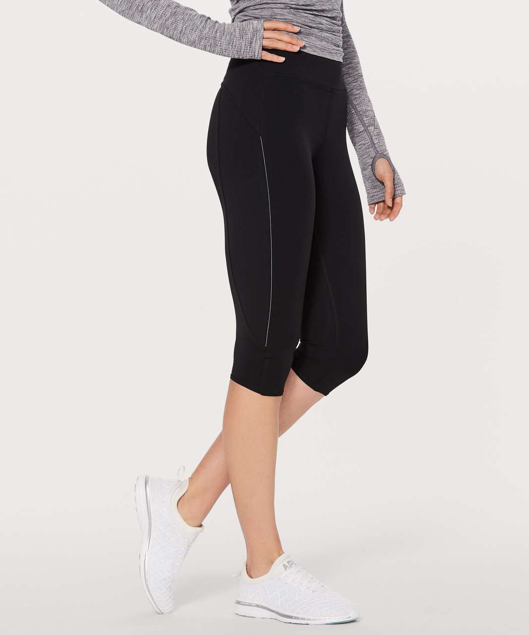 Lululemon Mind Over Miles Crop (17 ) - Black - lulu fanatics