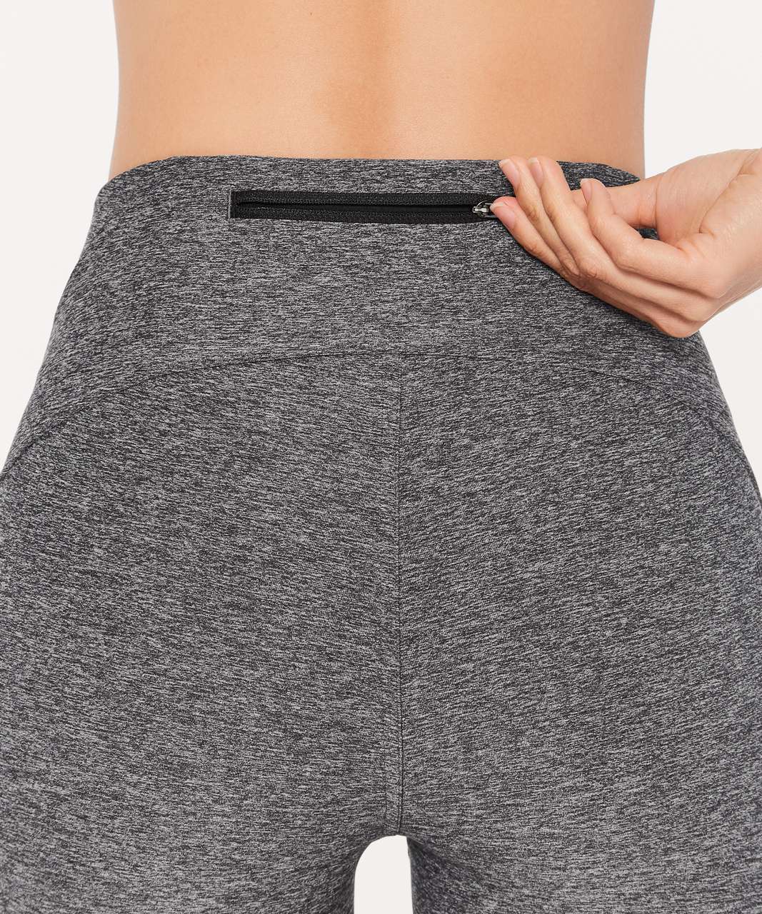 Lululemon Morning Miles Crop (17") - Heathered Black