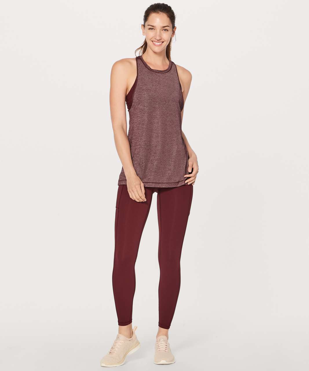 Lululemon Extra Mile Tank - Heathered Garnet / Garnet