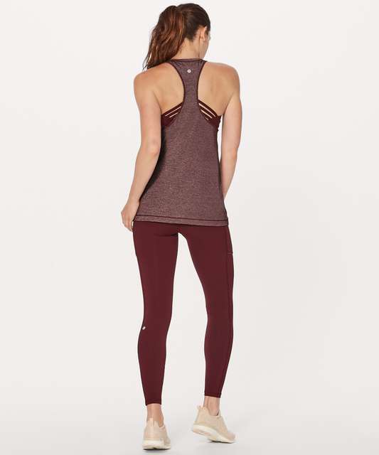 Lululemon Womens 6 Gray Black Extra Mile Tank 2 in 1 Strappy Built