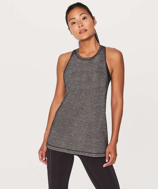 Lululemon Extra Mile Tank - Heathered Dark Olive / Dark Olive - lulu ...