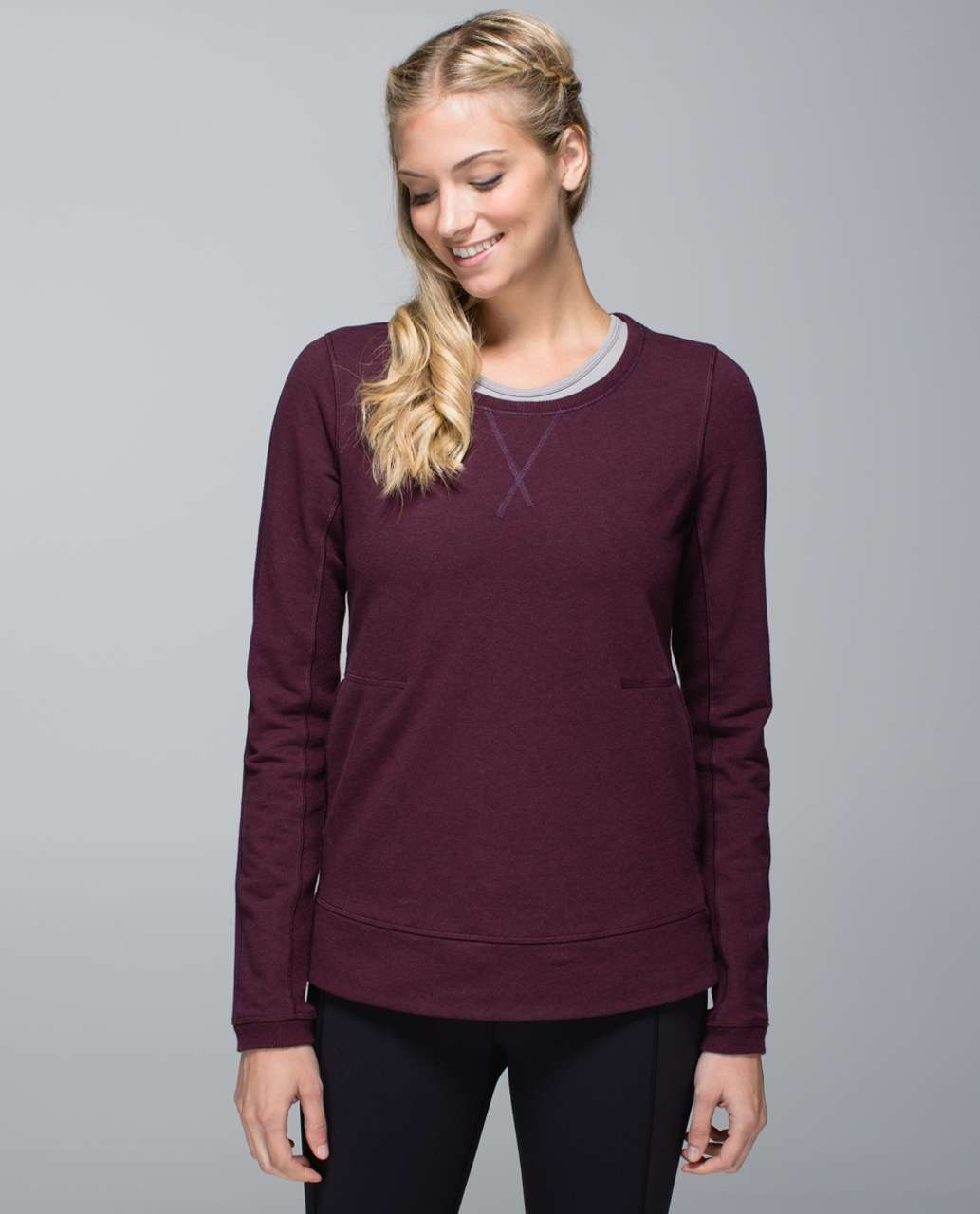 Lululemon Exhalation Pullover II - Heathered Bordeaux Drama