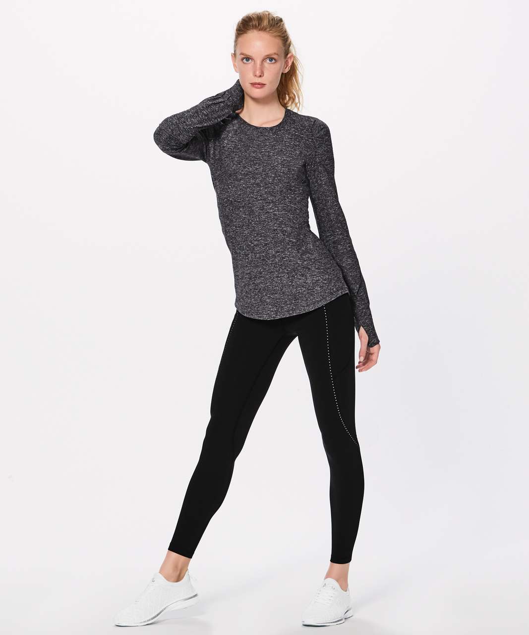 Lululemon Extra Mile Long Sleeve *Reflective - Heathered Black ...