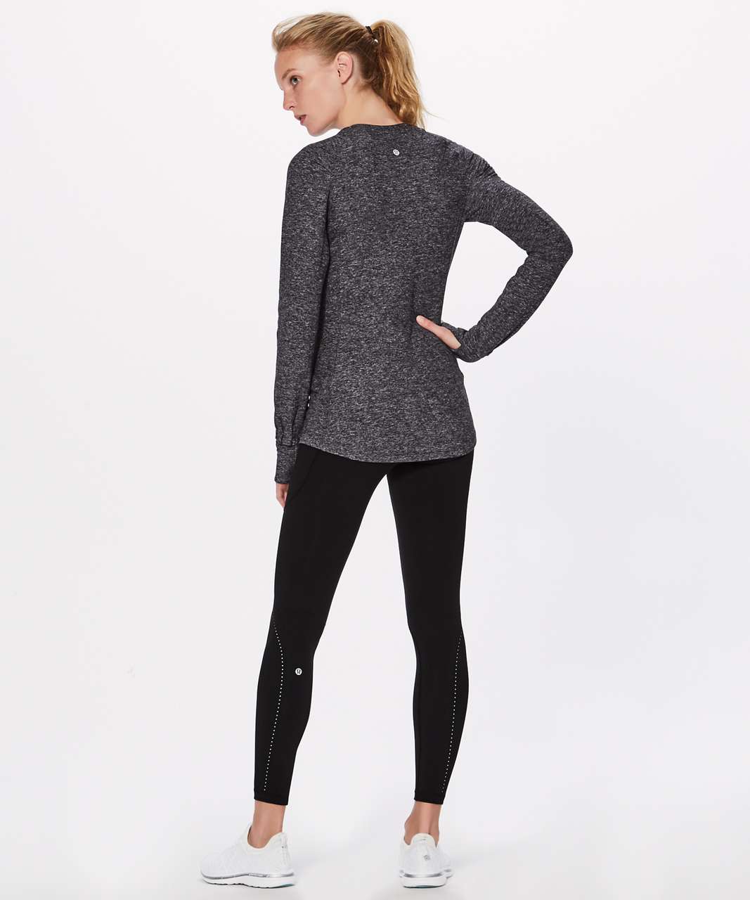 Lululemon Extra Mile Long Sleeve *Reflective - Heathered Black / Reflective