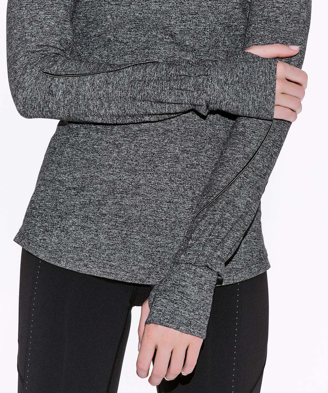 Lululemon Extra Mile Long Sleeve *Reflective - Heathered Black / Reflective