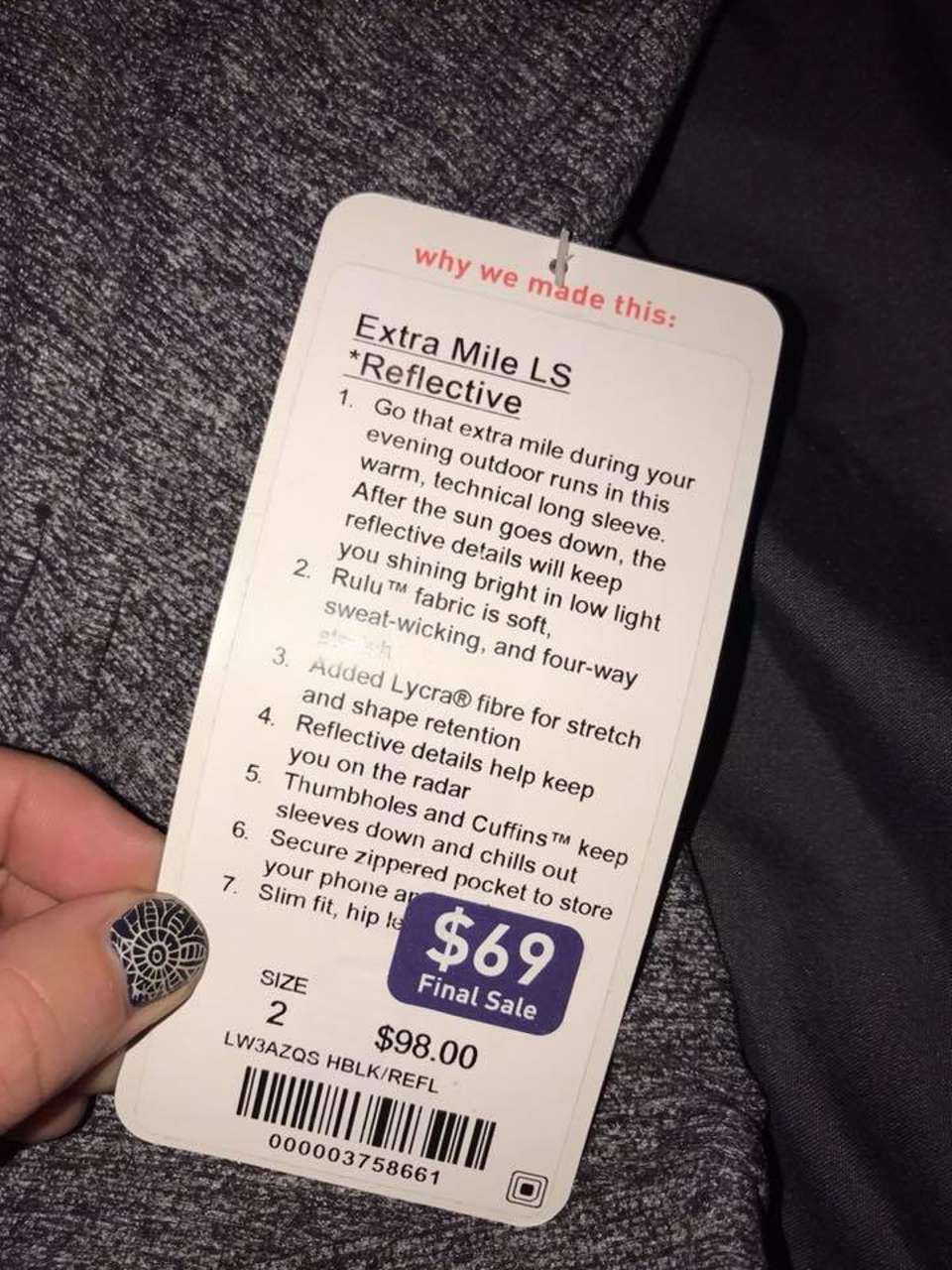 Lululemon Price Tag