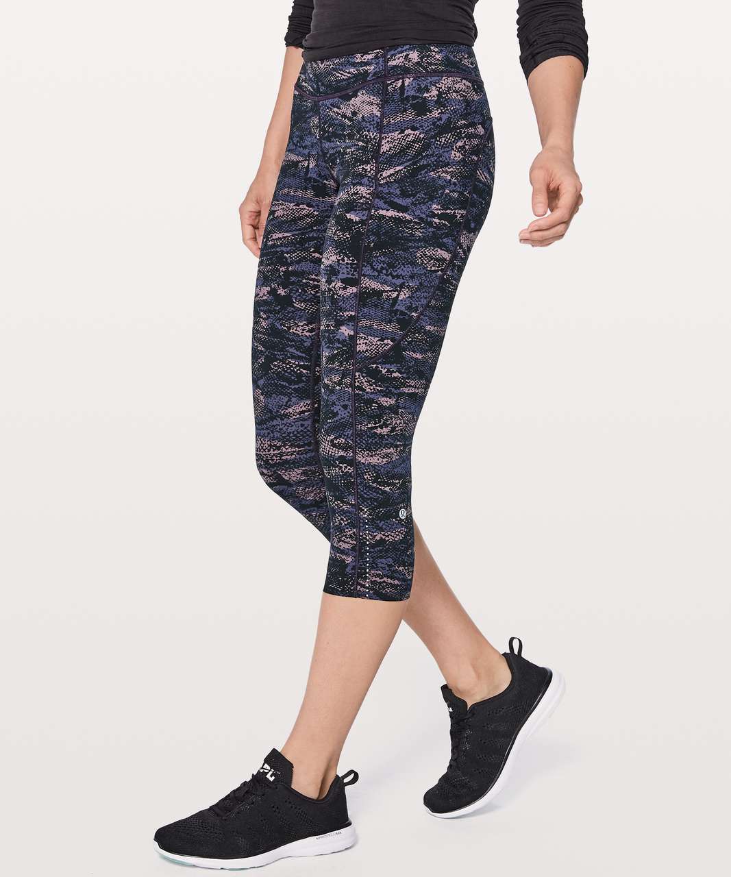 Lululemon Fast and Free High Rise Crop 23 - Speckle Trail Black