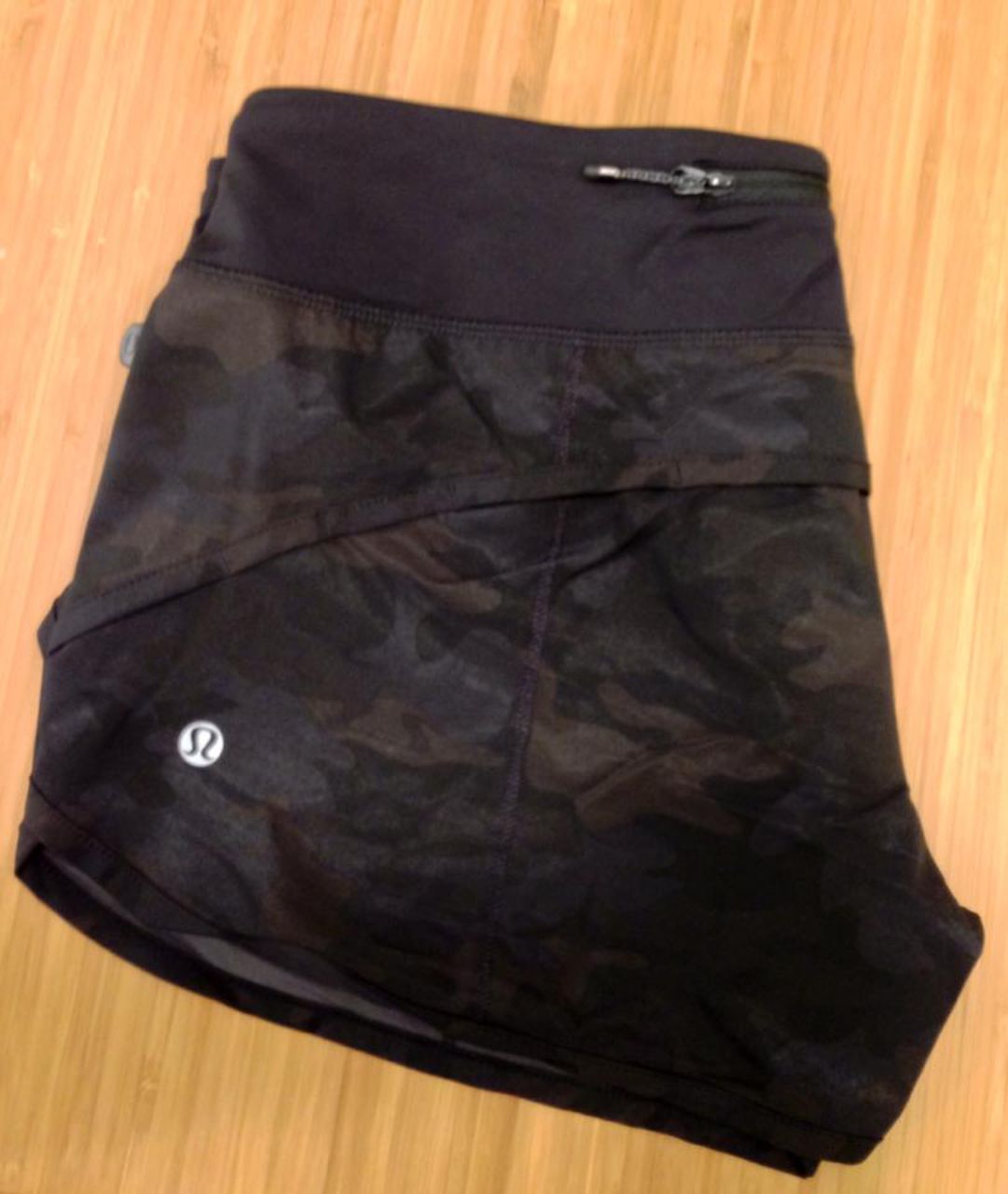 Lululemon Run:  Speed Short *4-way Stretch - Savasana Camo 20cm New Black / Black