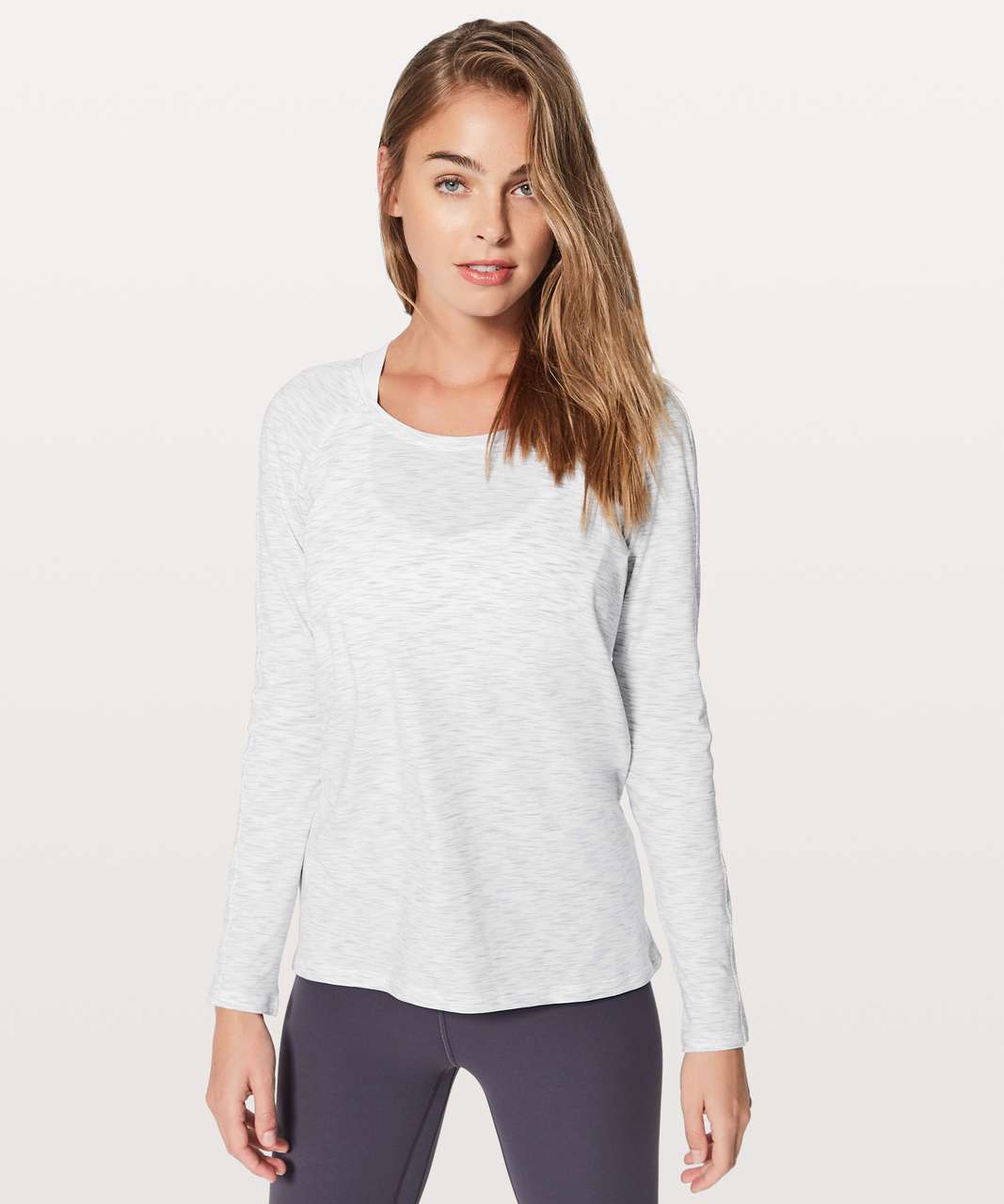 Lululemon Emerald Long Sleeve - 3 Colour Space Dye Ice Grey Alpine White (First Release)