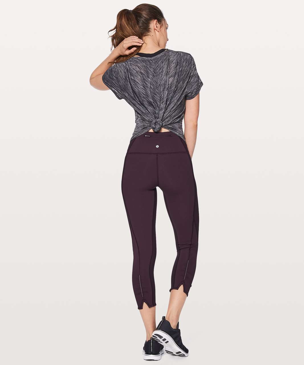 lululemon athletica, Pants & Jumpsuits, Lululemon On Your Mark Crop 23 In  Black Cherry 6 O