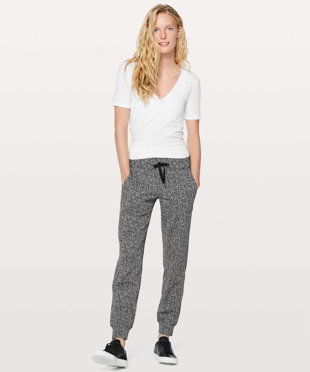 Lululemon Ready To Rulu Pant 29" - Reconnect Jacquard Luon White Black / Black