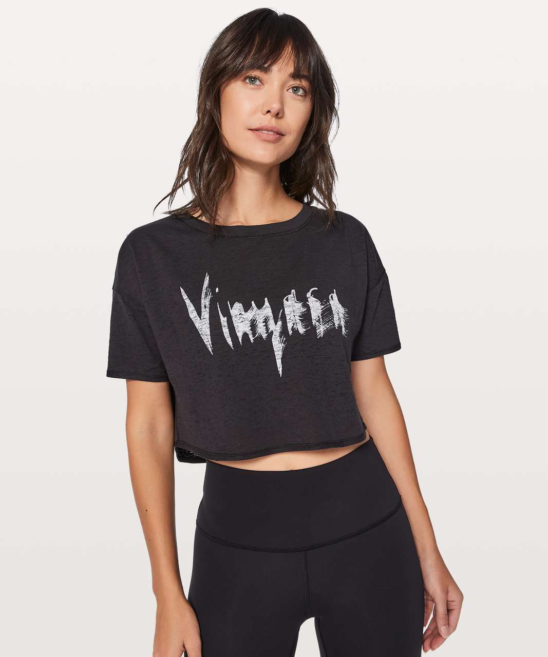 Lululemon Lightest Cropped Tee *Expression - Black