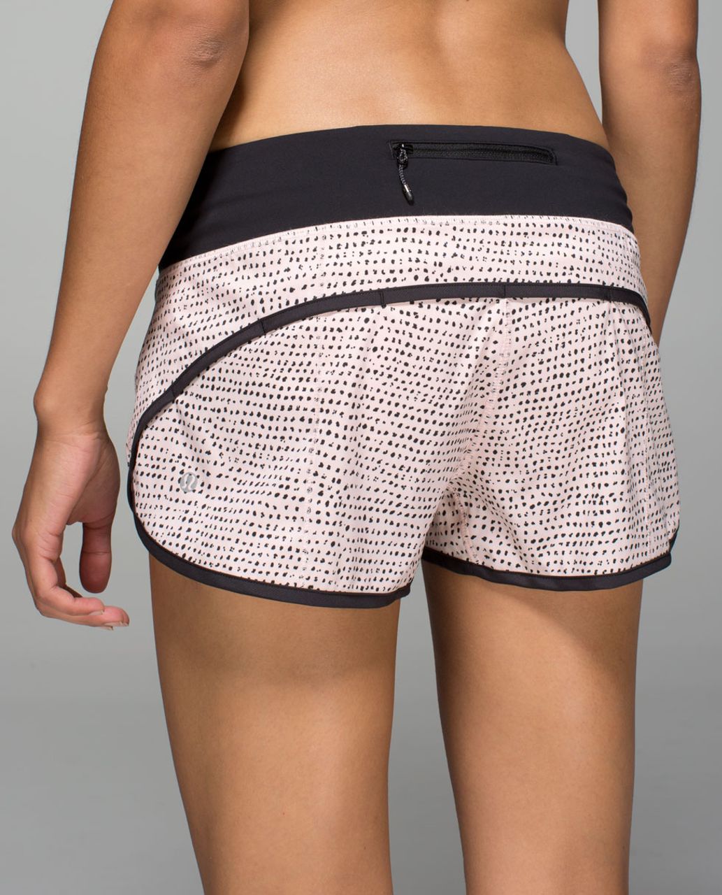 Lululemon Run:  Speed Short *4-way Stretch - Speckle Dot Parfait Pink Black / Black