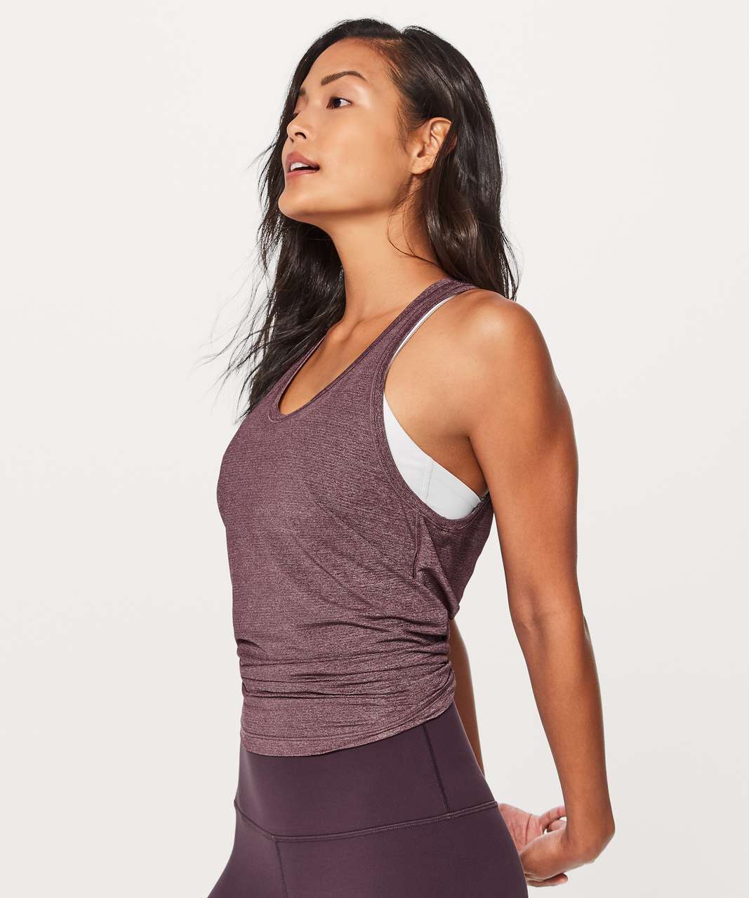 Lululemon Hold & Let Flow Tank - Heathered Black Cherry