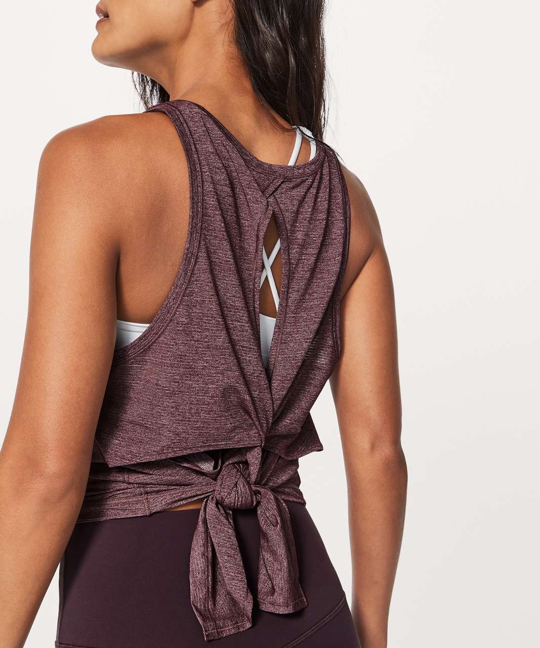 Lululemon Hold & Let Flow Tank - Heathered Black Cherry