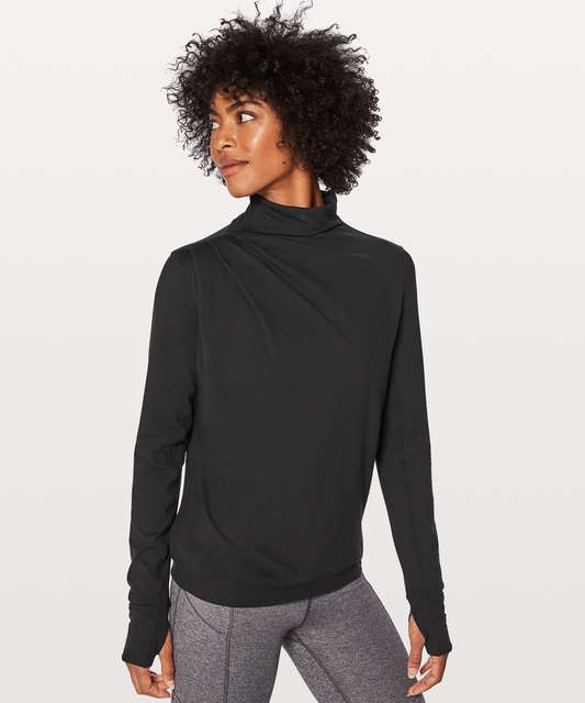 Lululemon Morning Miles Long Sleeve - Heathered Nocturnal Teal / Black ...